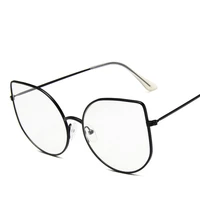 woenfel vintage glasses women anti blue light designer eyeglasses cat eye luxury fashion flat mirror metal frame eyewear