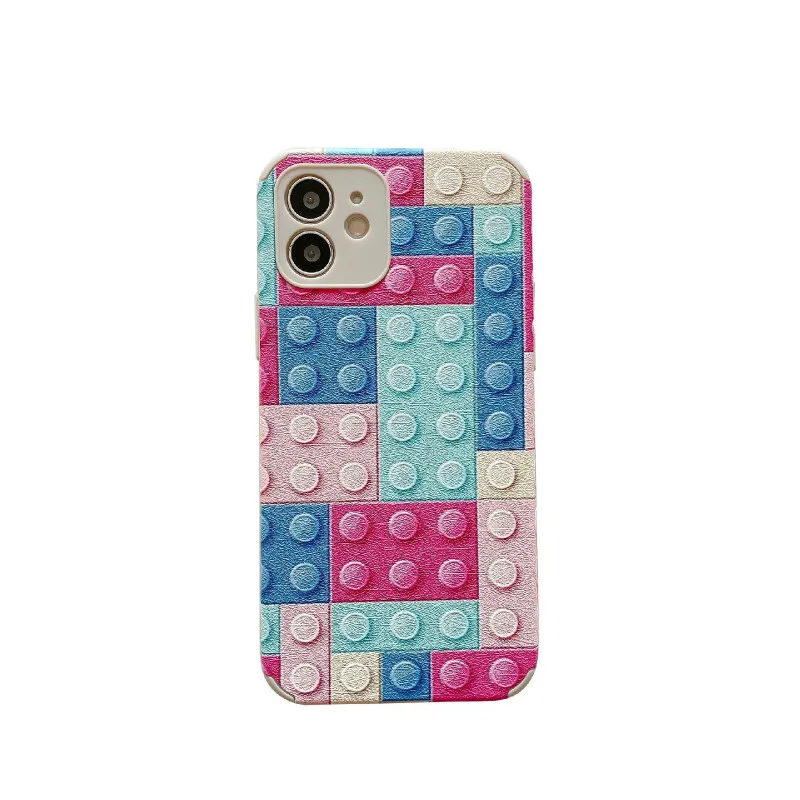 

New Rainbow color square phone case is suitable for iPhone11 12Pro Max mini X XR XSMax 8 7PluS anti-drop protective back cover