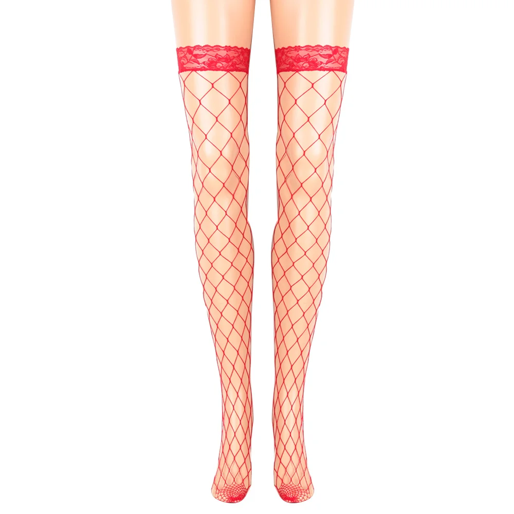 Сексуальное ажурное для женщин чулки Кружевной Топ Бедра Высокие Колготки