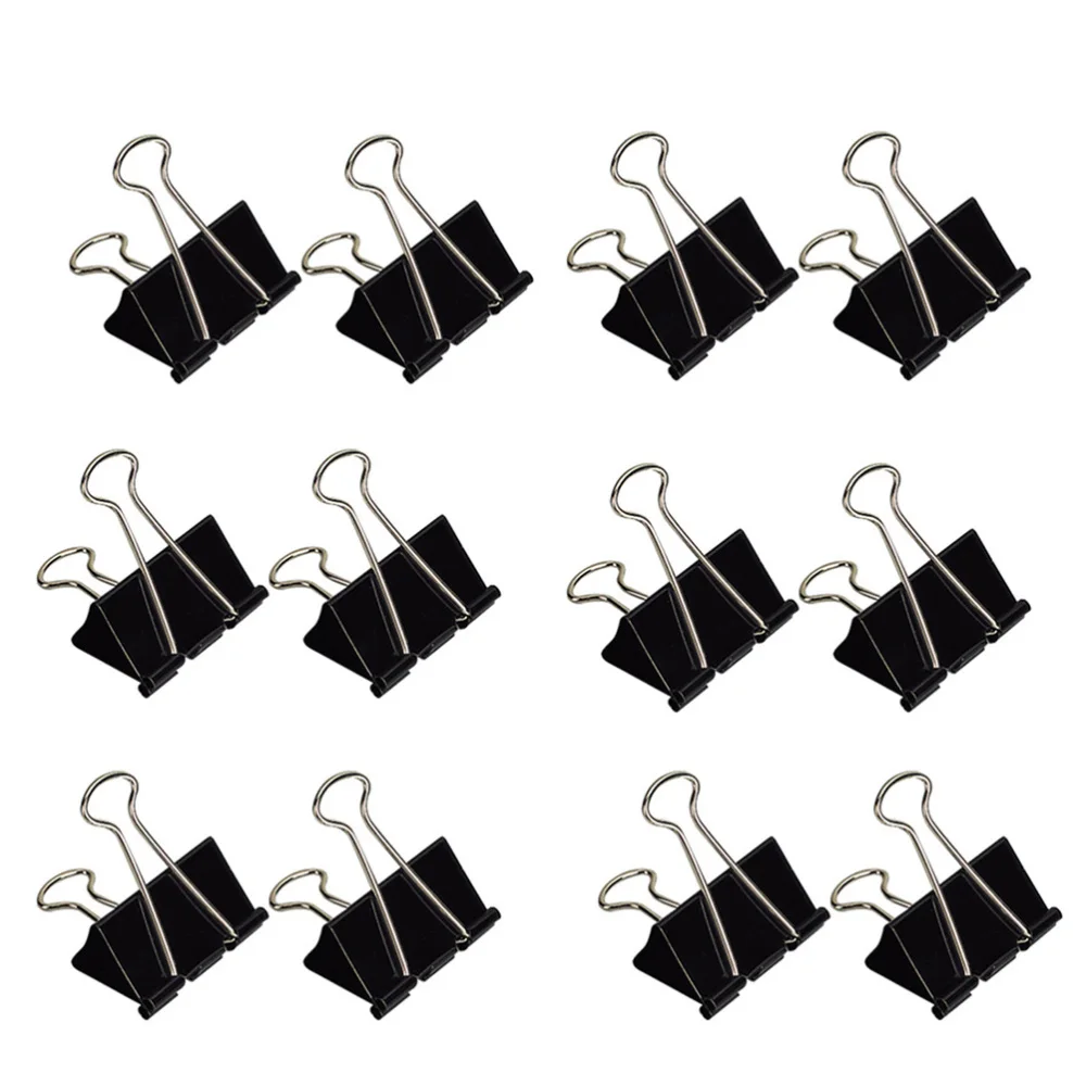 

24PCS 50mm Metal Binder Clips Paper Clamp Clips Dovetail Design Clamps for School Office (Black)