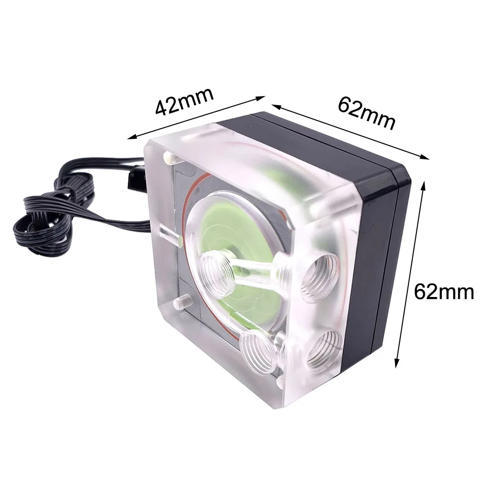 

CPU Water Pump Low Noise For Cooling System G1/4 Thread Fan Plastic Accessories Input Output PC Computer Base 4P Interface