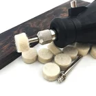 10 шт., 13 мм шерстяной войлок, полировочное круглое колесо с 2 хвостовиками для Dremel