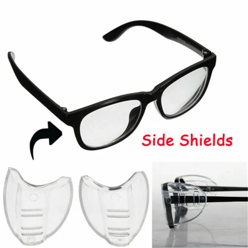 

1pair Safety Flexible Clear Shields Side Goggles Glasses Protection Universal Anti Fog Side Non-toxic Eye Glasses Side Shield