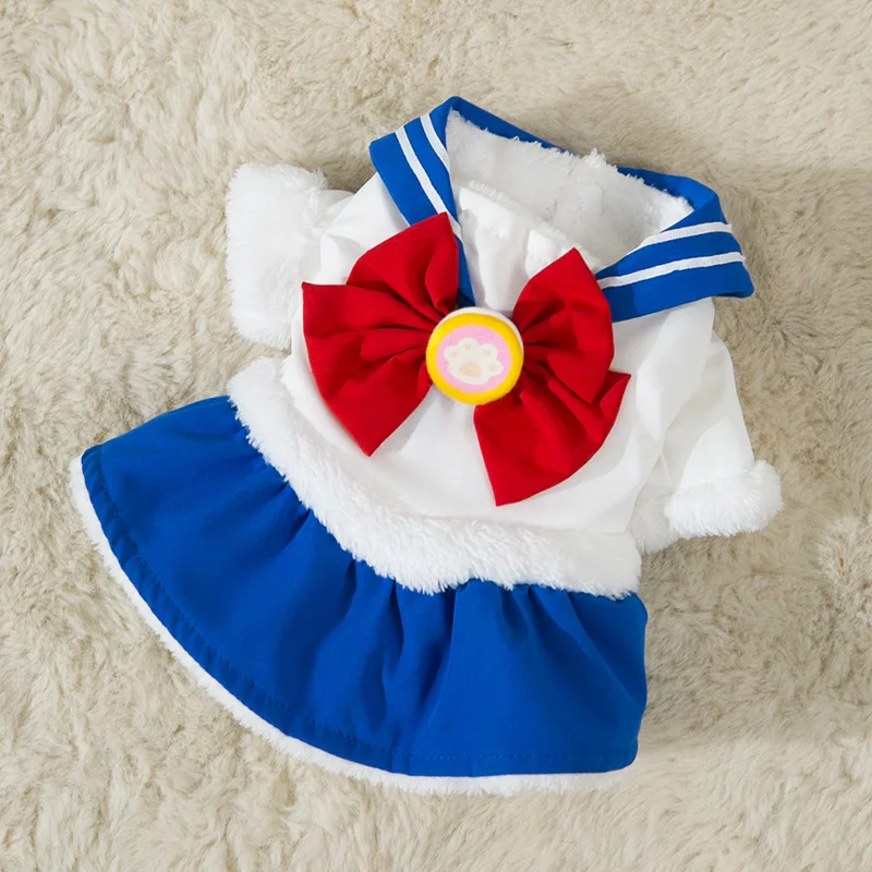 

Cartoon Dress Dog Clothes Thermo Dogs Clothing Small Super Pet Outfits JK Style Sweet Fashion Autumn Winter Cute Ropa Para Perro