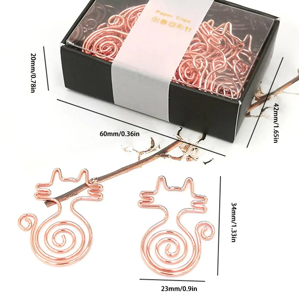 20 шт. Зажимы для бумаги в форме кошки Милые инновационные розовое золото офисный