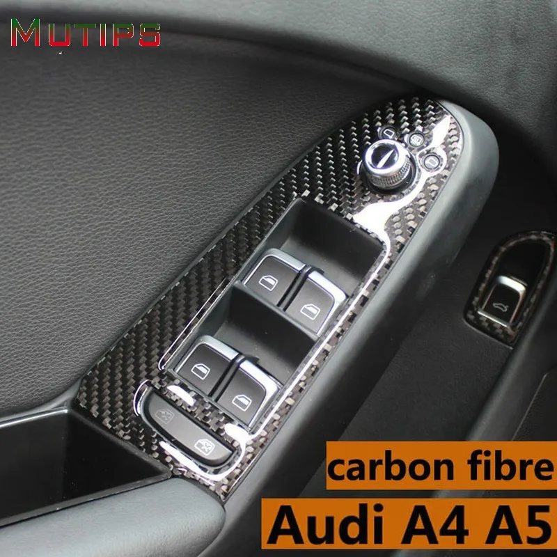 Mutips для Audi A4 B8 A5 Q5 подъемник интерьера окна из углеродного волокна Кнопка отделки