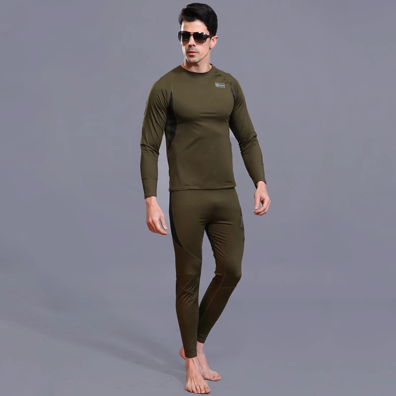 

Thermal underwear winter men long johns thin fleece compression sports tight shapewear clothes size S to 3XL
