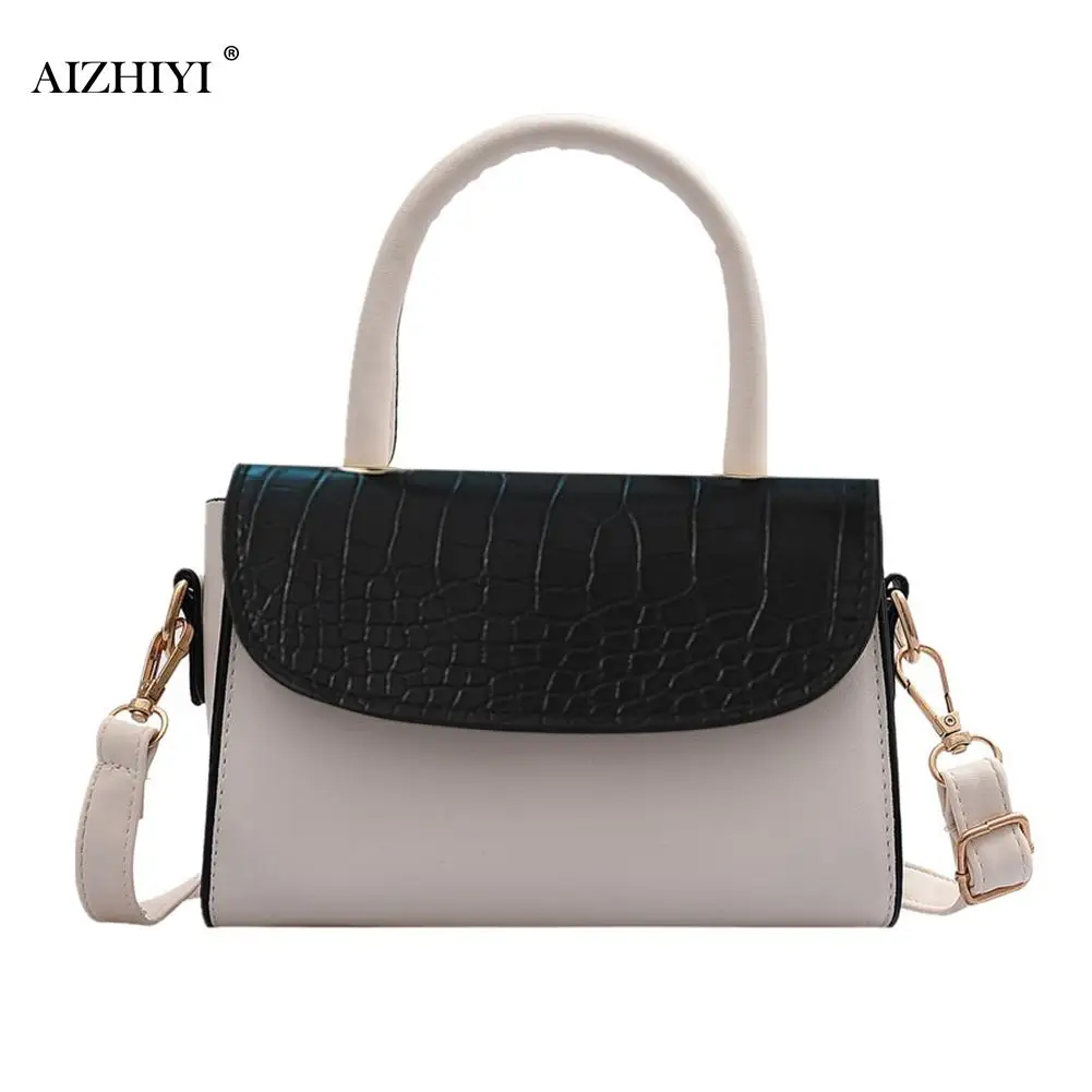 

Fashion Alligator Pattern PU Crossbody Handbag Women Portable Hit Color Leather Shoulder Totes Purse Female Simple Messenger bag