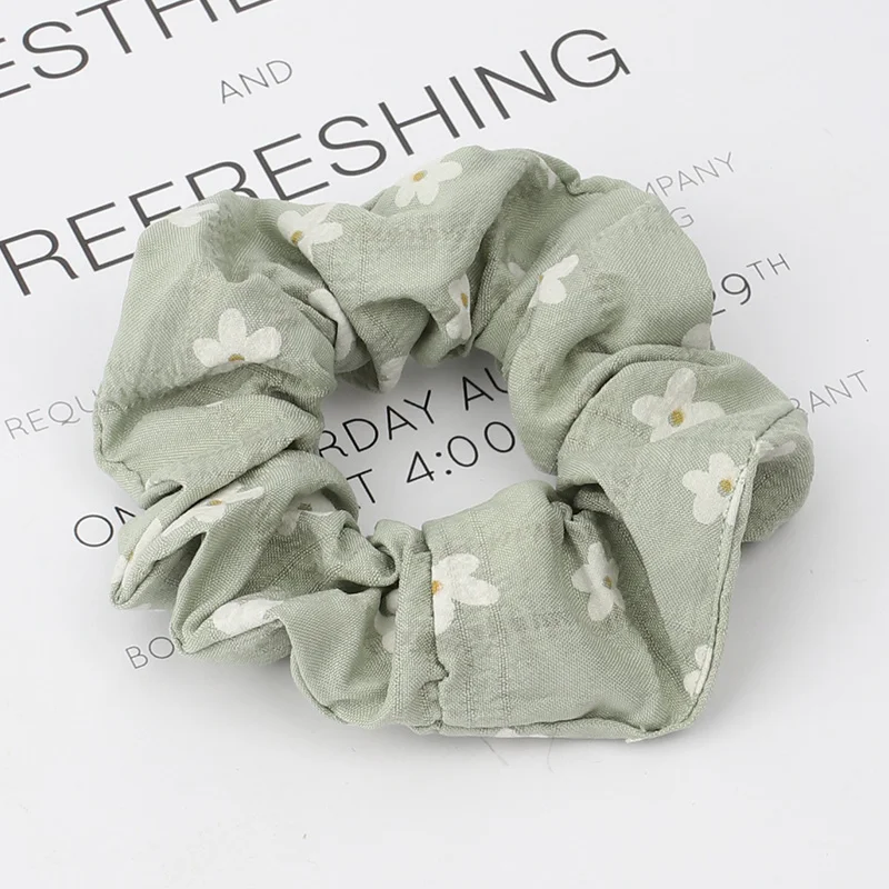 

Lovely Floral Printed Elastic Hair Scrunchie For Women Girls Ponytail Holder Hair Ties Rope Hair Bands Female Hair Accessories