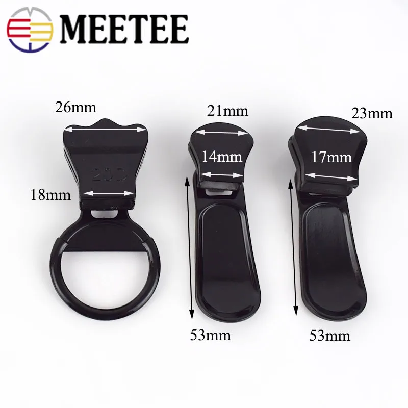 3pcs 15# 20# Black Zipper Sliders For Resin Down Jacket Tent Head Spoon Shape Puller DIY Sewing Accessories | Дом и сад