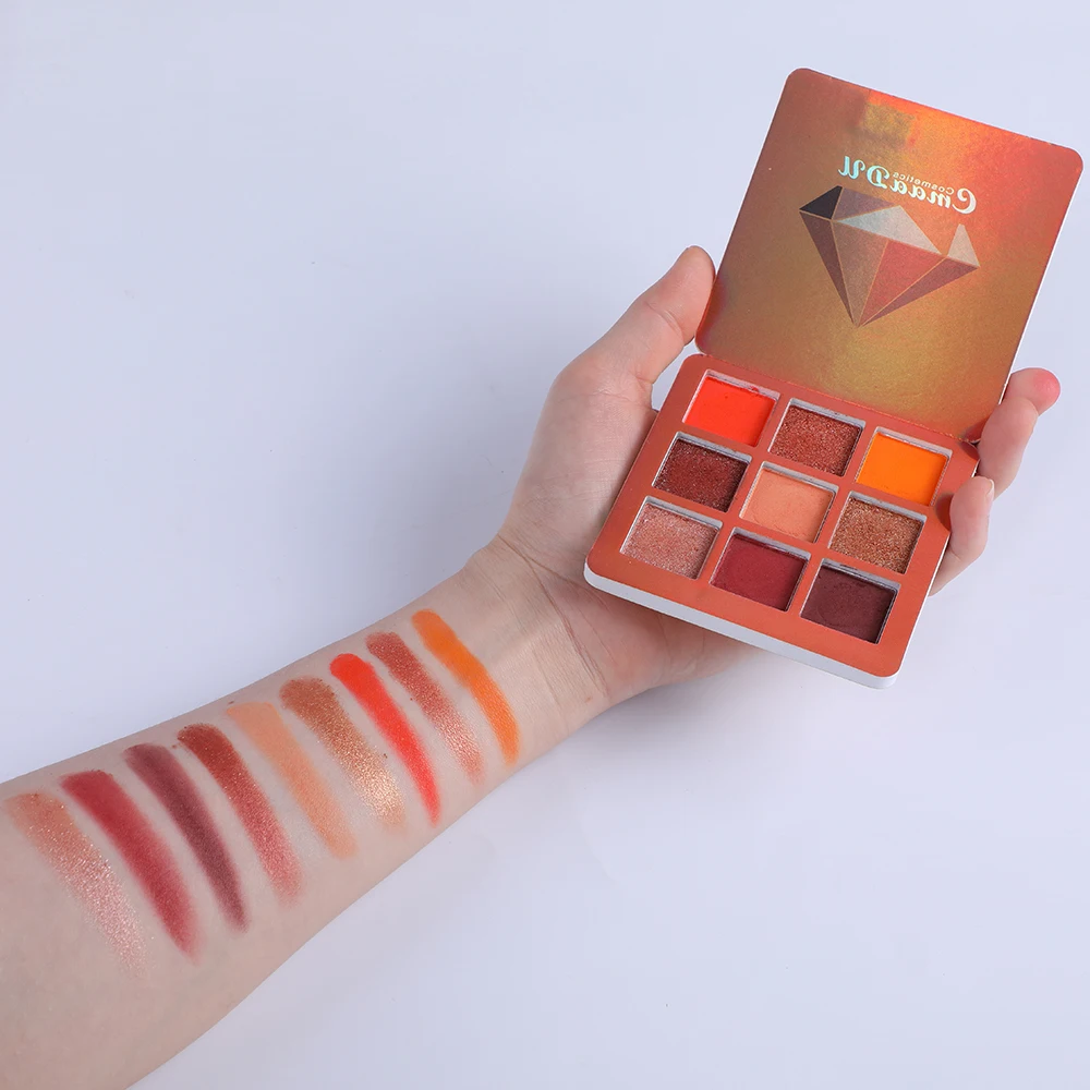 Блестящие тени для макияжа Pallete матовые тени для век Палитра мерцающие и блестящие алмазные тени для век порошок пигмент косметика 9 цветов