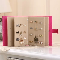 new earrings and earrings storage book creative jewelry jewelry box all leather earrings storage book wholesale customization