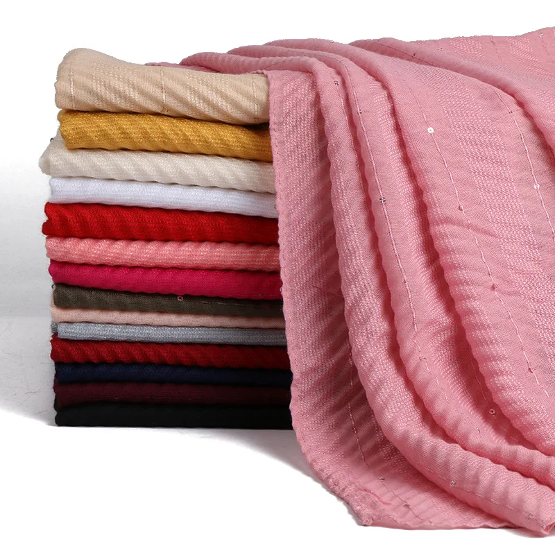 Шикарный хлопковый хиджаб шарф блестящие мерцающие блестки женская мягкая