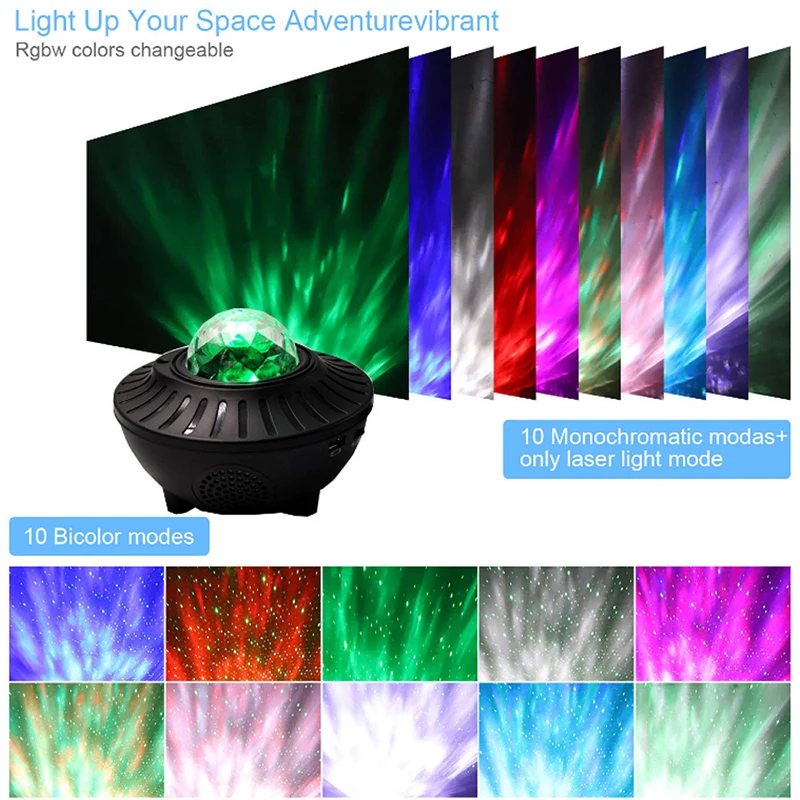 

Star Projector Night Light Ocean Wave Projector with Remote Control USB Music Player Romantic Gifts for Kids Adults LB88