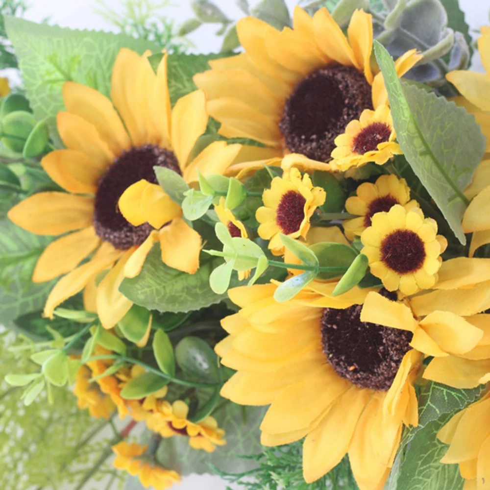 Весенний венок с зелеными листьями дверной цветок гирлянда из шелковой ткани 15