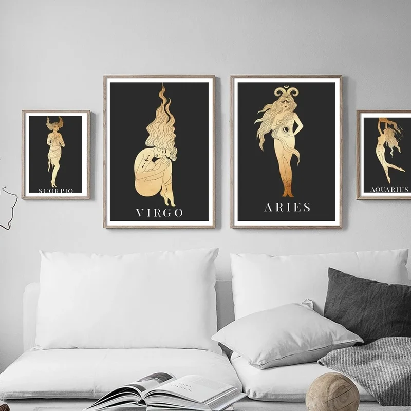 Скандинавский гороскоп знаки зодиака Телец дева близнецы Звездные холст