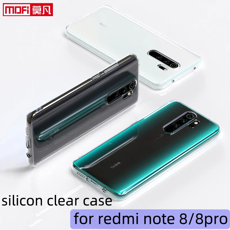 Прозрачный чехол для xiaomi redmi note 8 pro прозрачная Мягкая силиконовая задняя крышка