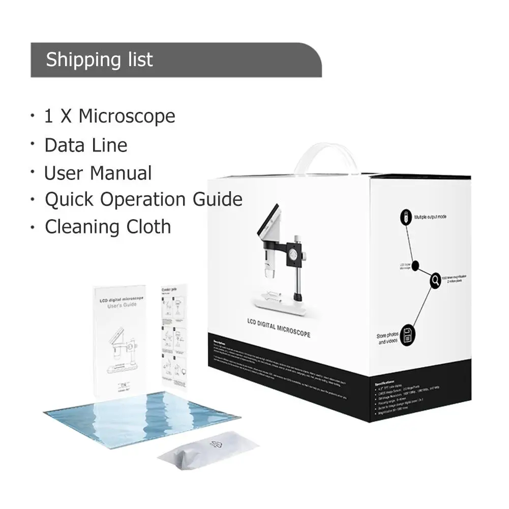 4 3 &quot1080P HD цифровой электронный микроскоп настольный ЖК Портативный дисплей Лупа