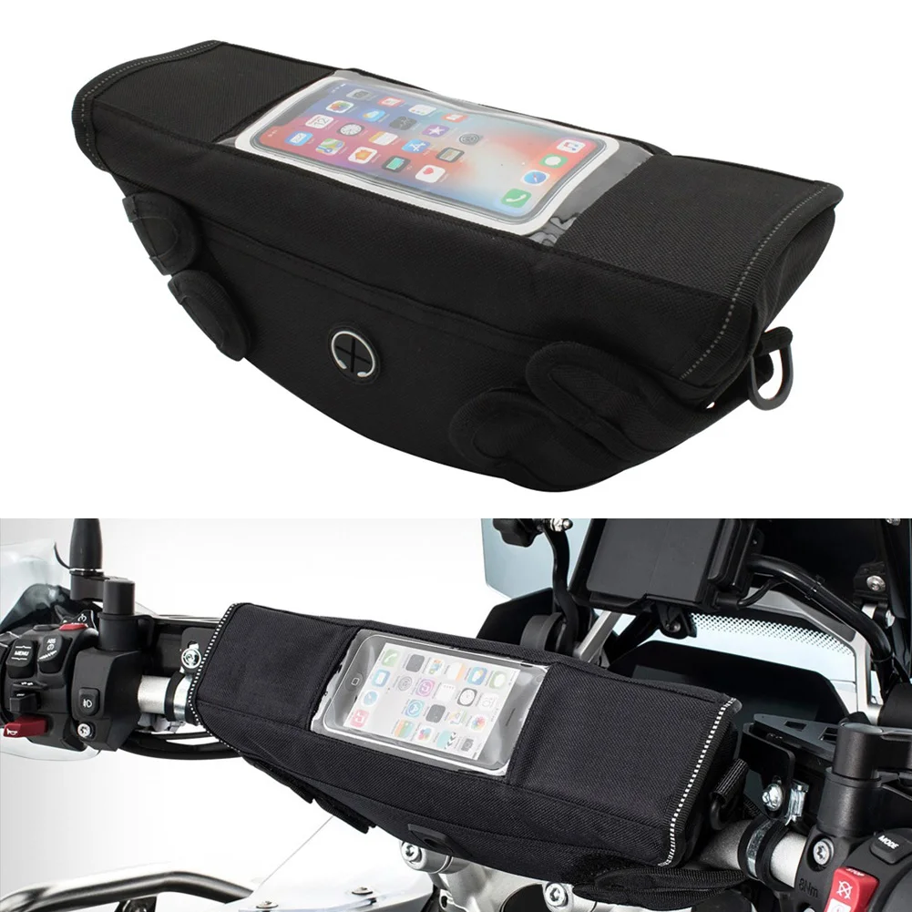 

Motorcycle Handlebar Bag with Clear Phone Pouch Waterproof Travel Bag for Motorcycle Equipments Ornamental Cleaning & Protection