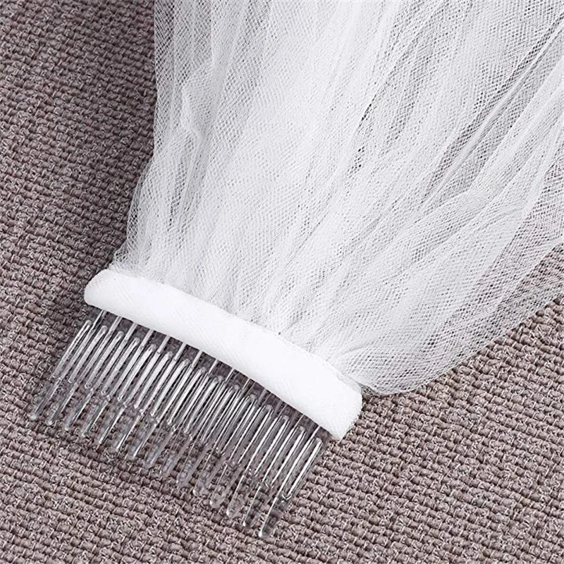 Свадебные аксессуары короткая фата красивый слой мягкая сетка сказочный стиль