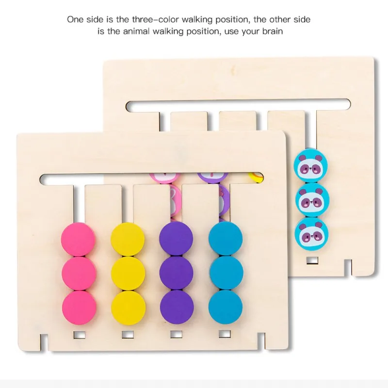

Children's Educational Toys Four-color Animal Logic Game 0.3 Double-sided Wooden Enlightenment Children's Teaching Casual Game