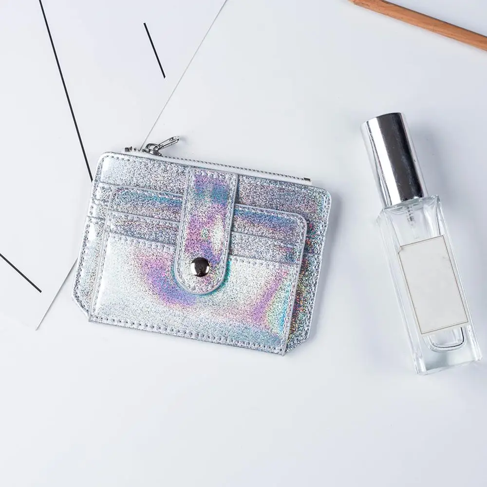 Прозрачный складной короткий кошелек из ПВХ с держателем для ID карты модный