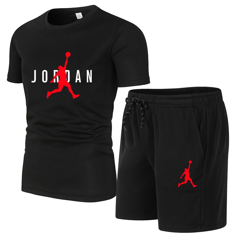 

Tracksuit Men New 2020 Summer Two Piece Set Men Short Sleeve T Shirt Top+Shorts Suit Mens Sportwear Shorts Sets Outwear