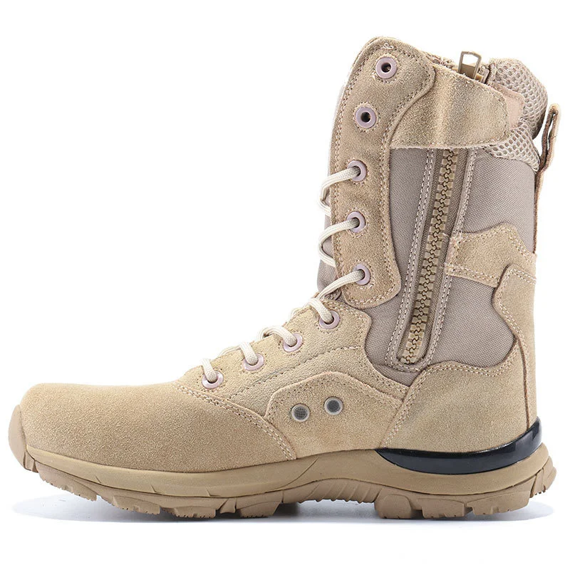 

Outdoor High Top Combat Boots Men Shock-absorbing Waterproof Tactical Botas Desert Mountaineering Training Hunting Hiking Shoes