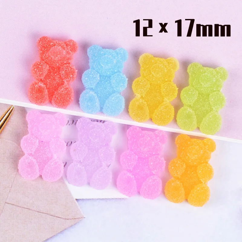 

100pcs Hot Candy Bear Cute Resin Charms DIY Patch Findings Gummy Earrings Keychain Necklace Pendant Jewelry Decor Accessory