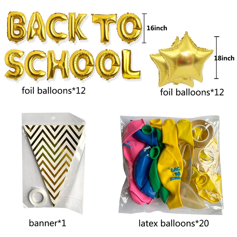 

Back to School Letters Balloon Set Season Latex Classroom Layout Balloon
