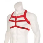 Мужской костюм для бондажа, нагрудный ремень для тела на эластичных бретелях, нижнее белье с лямкой через шею, для ночного клуба и представлений, ажурная одежда