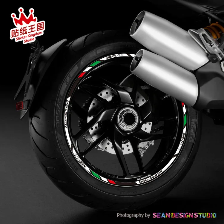 Для Monster 821 1200 Multistrada MTS 1260 Streetfighter Hypermotard мотоциклетная наклейка для колес наклейка светоотражающий обод велосипед подходит