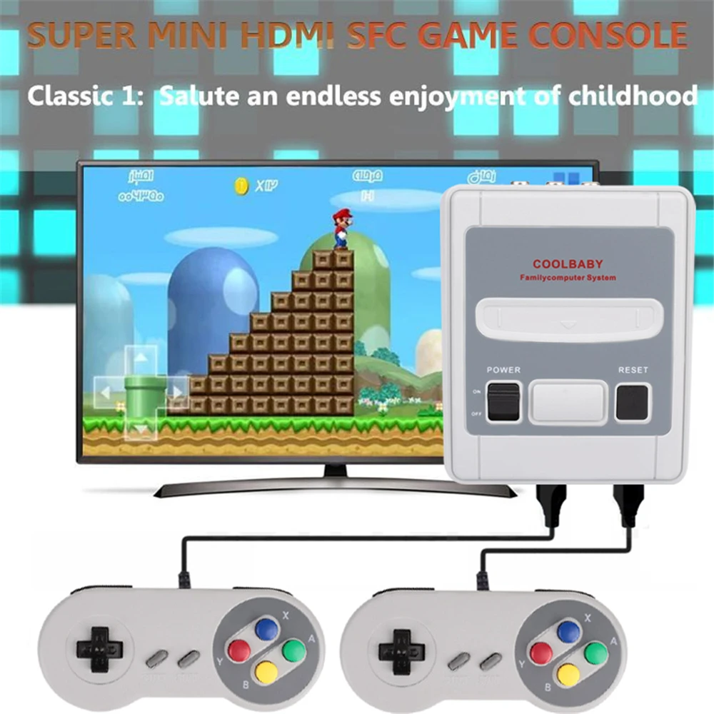 Super SNES мини семейный ТВ 8 бит видео игровая консоль Ретро Классический AV выход видео Портативный игровой плеер встроенный 620 игр