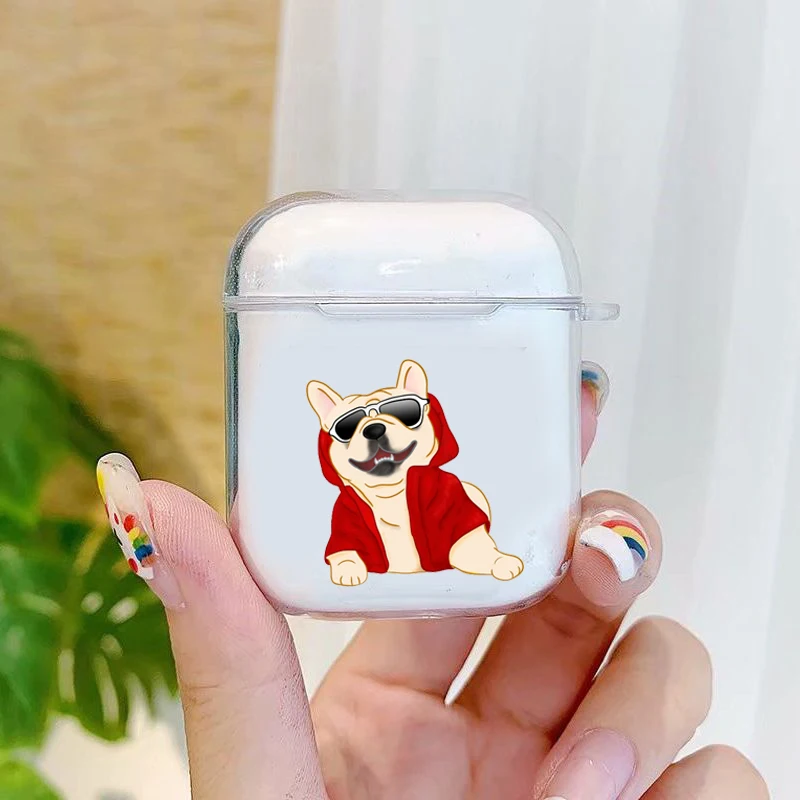 Силиконовый чехол для Apple airpods 1 2 с французским бульдогом | Электроника