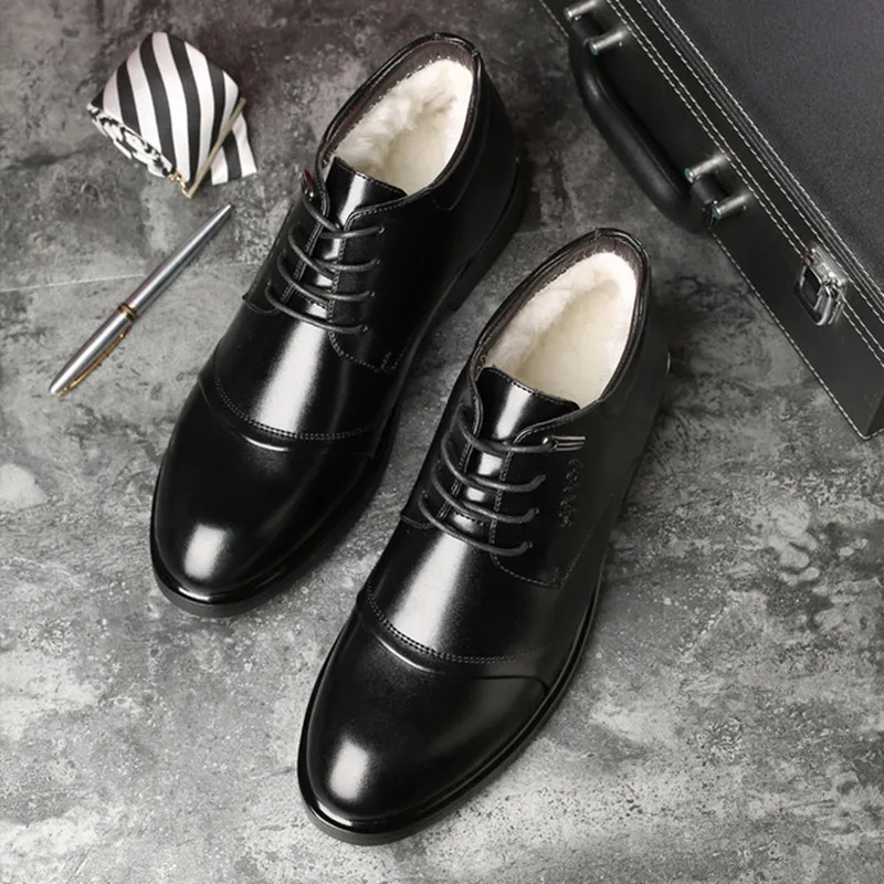 2018 новые модные высокое качество мужские теплые зимние сапоги плюс бархат Бизнес