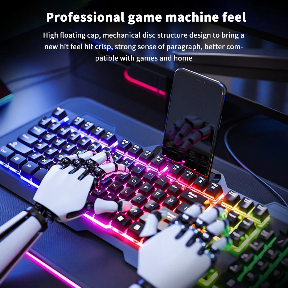 Механическая клавиатура комплект Gaming Keyboard И Мышь проводной Подсветка