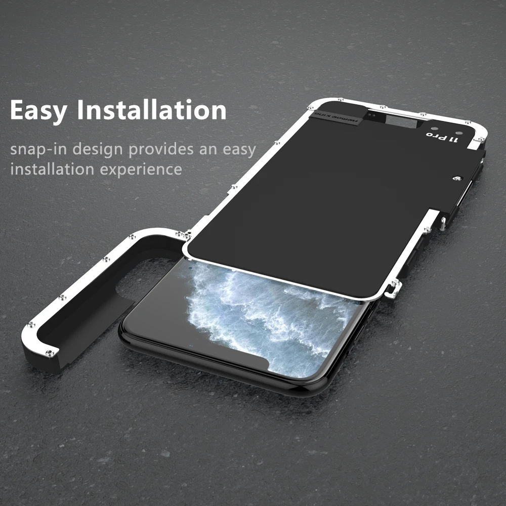 Флип-чехол для iPhone 11 Pro Max Роскошный Жесткий металлический нейлоновый Гибридный