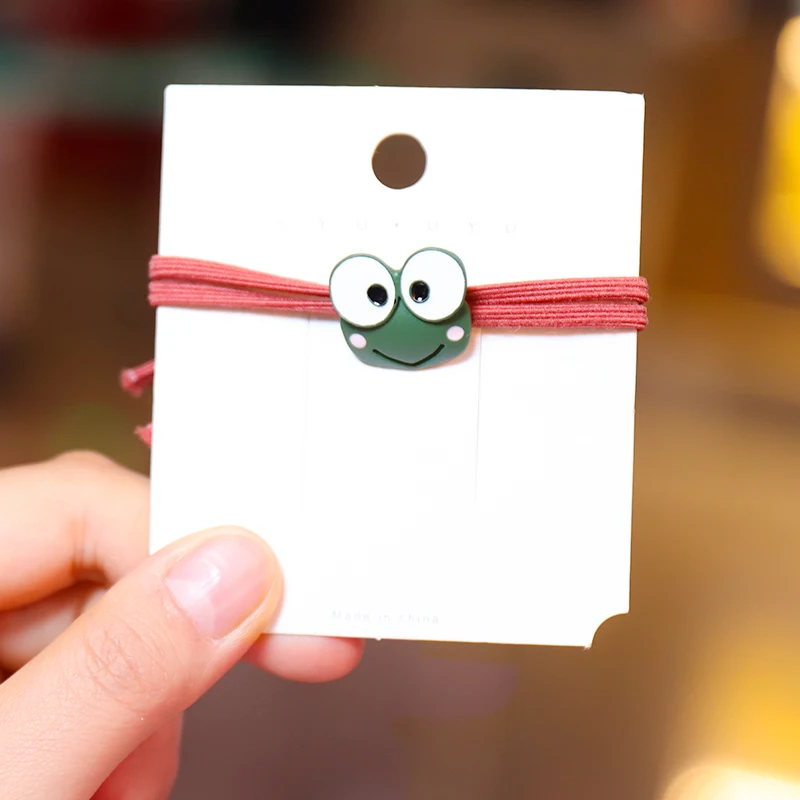 Детская резинка для волос "Милый принцесса" с простой маленькой лягушкой для девочек, аксессуары для кожи головы.