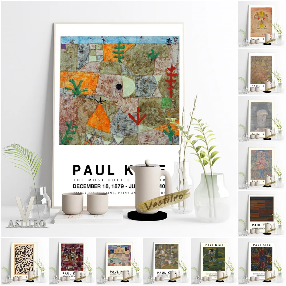 

Paul Klee Pointillism Exhibition Museum Poster Expressionism Wall Art Canvas Painting Abstract Landscape Illustration Home Decor