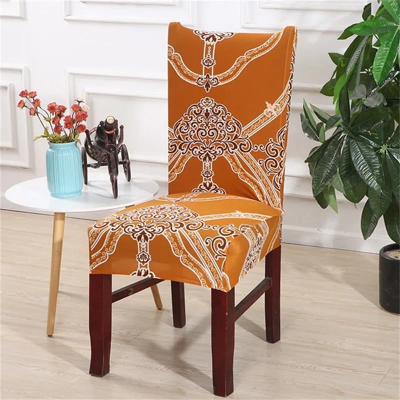 

Modern Printing Kitchen Seat Case Spandex Elastic Printing Chair Covers Removable Anti-dirty Dining Chair Slipcover