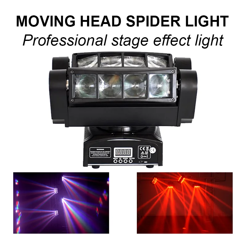 Mini LED 8x6W RGBW Moving Head Light LED Spider Beam Stage Lighting DMX 512 Spider Light Good for DJ Nightclub Party