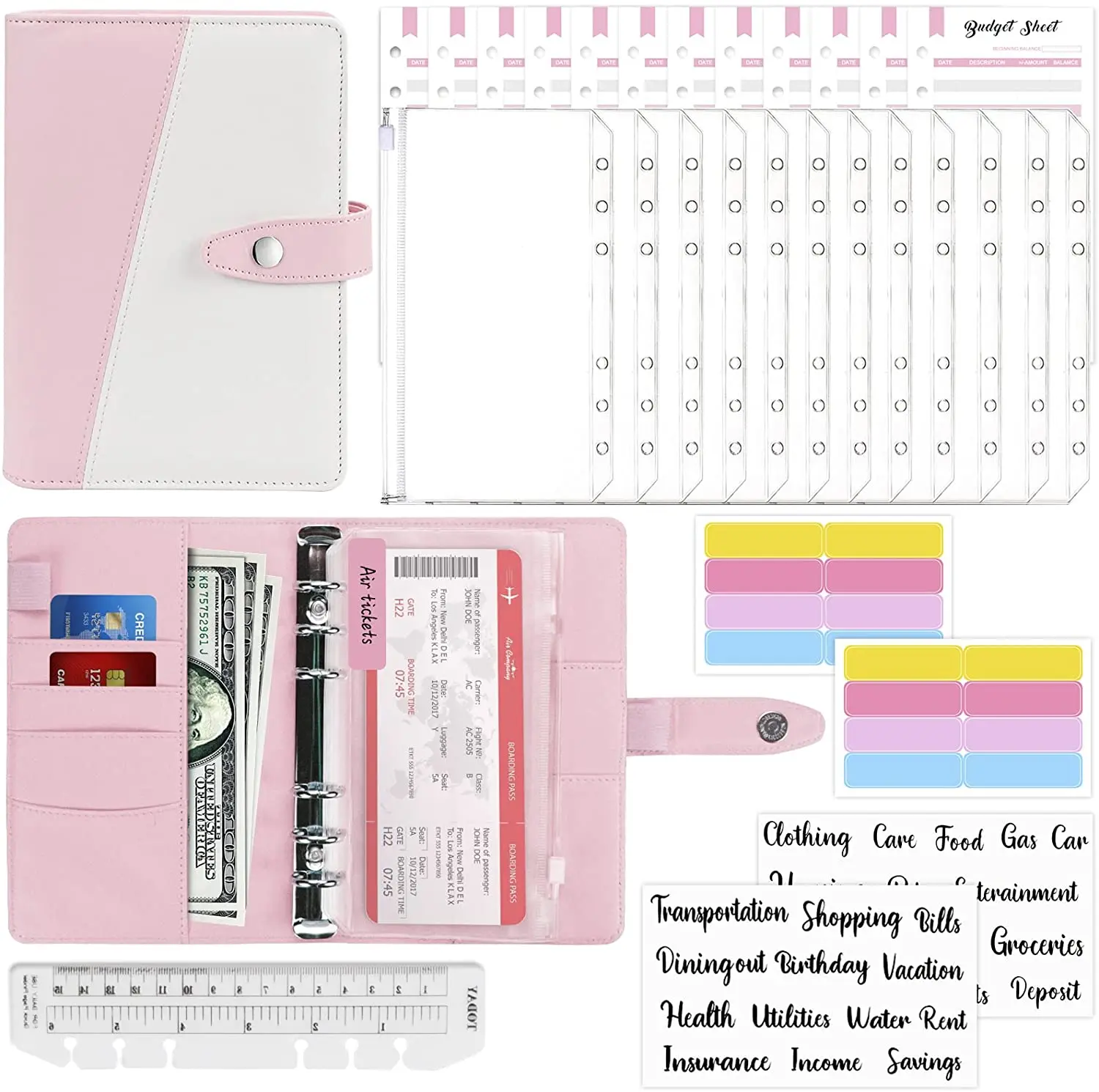 

Папка-органайзер А6 с прозрачными наличными конвертами, листами и этикетками