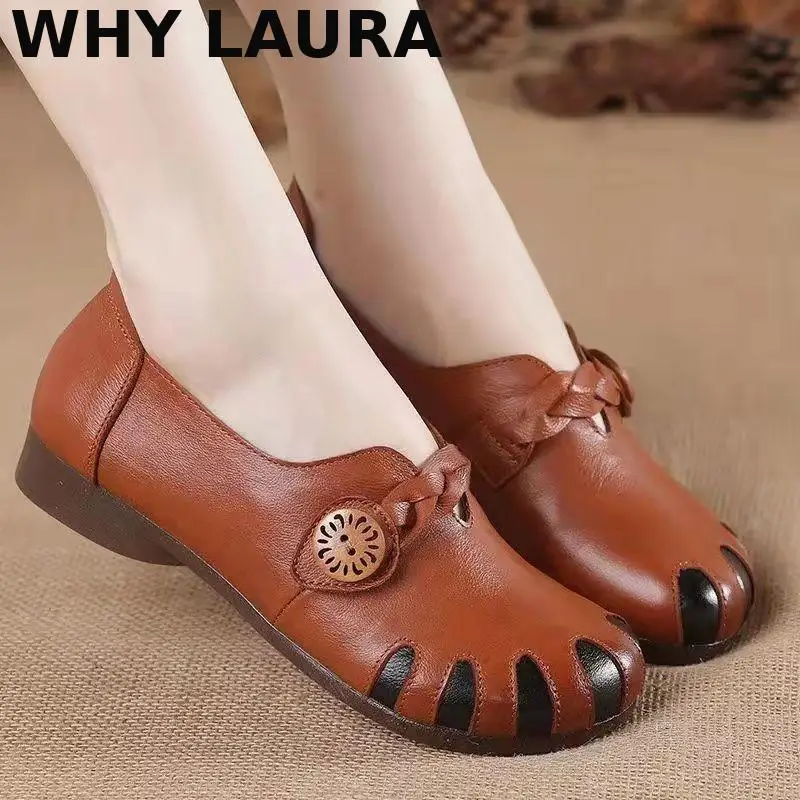 

Women's casual shoes women's fashion flat spring and autumn shoes black, brown, orange women's casual shoes square head slip cov