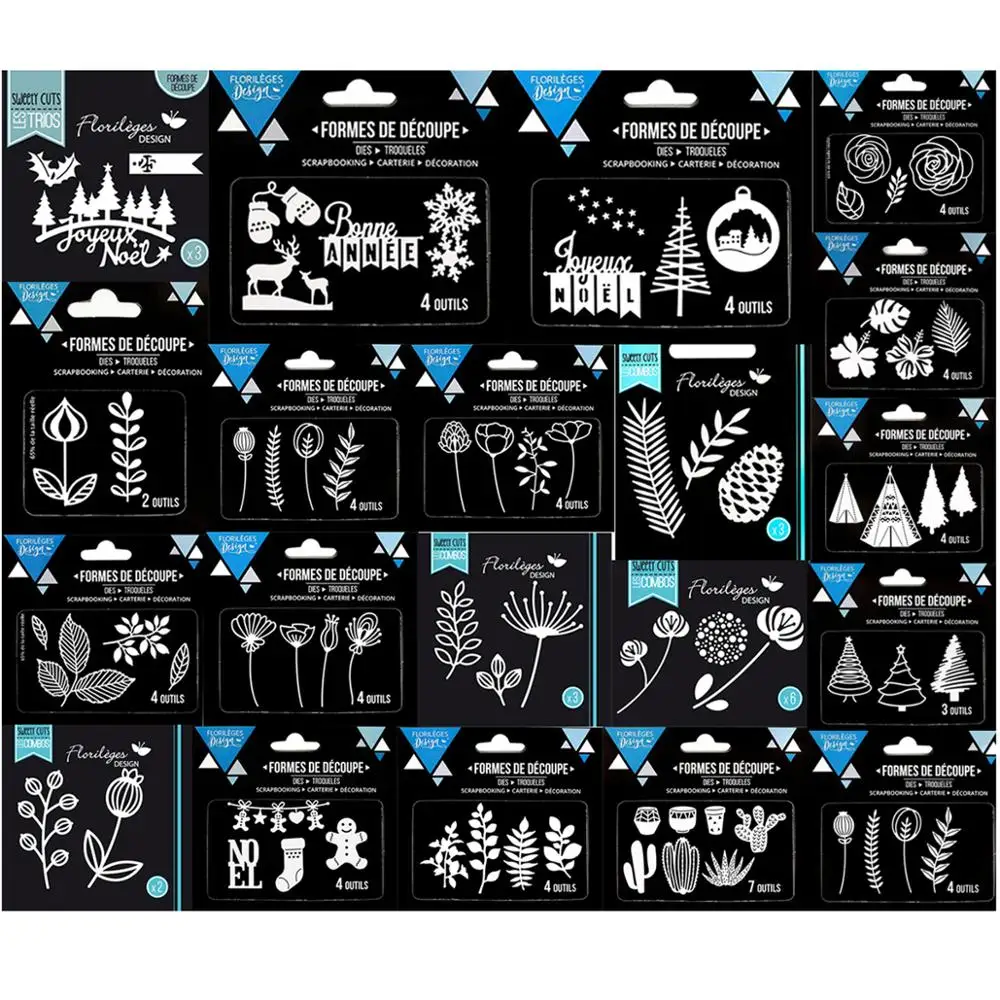 

Mmao Crafts Metal Steel Cutting Dies Christmas series flower leave Stencil For DIY Scrapbooking Paper/photo Cards Embossing Dies