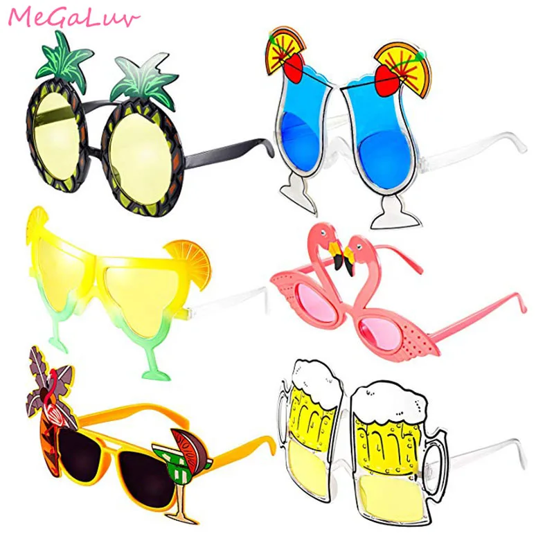 6 шт. солнцезащитные очки с гавайским соком пивом ананасом|Украшения своими