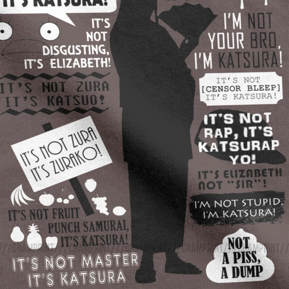 Мужская футболка с круглым вырезом гинтама катсура Котаро новая из чистого