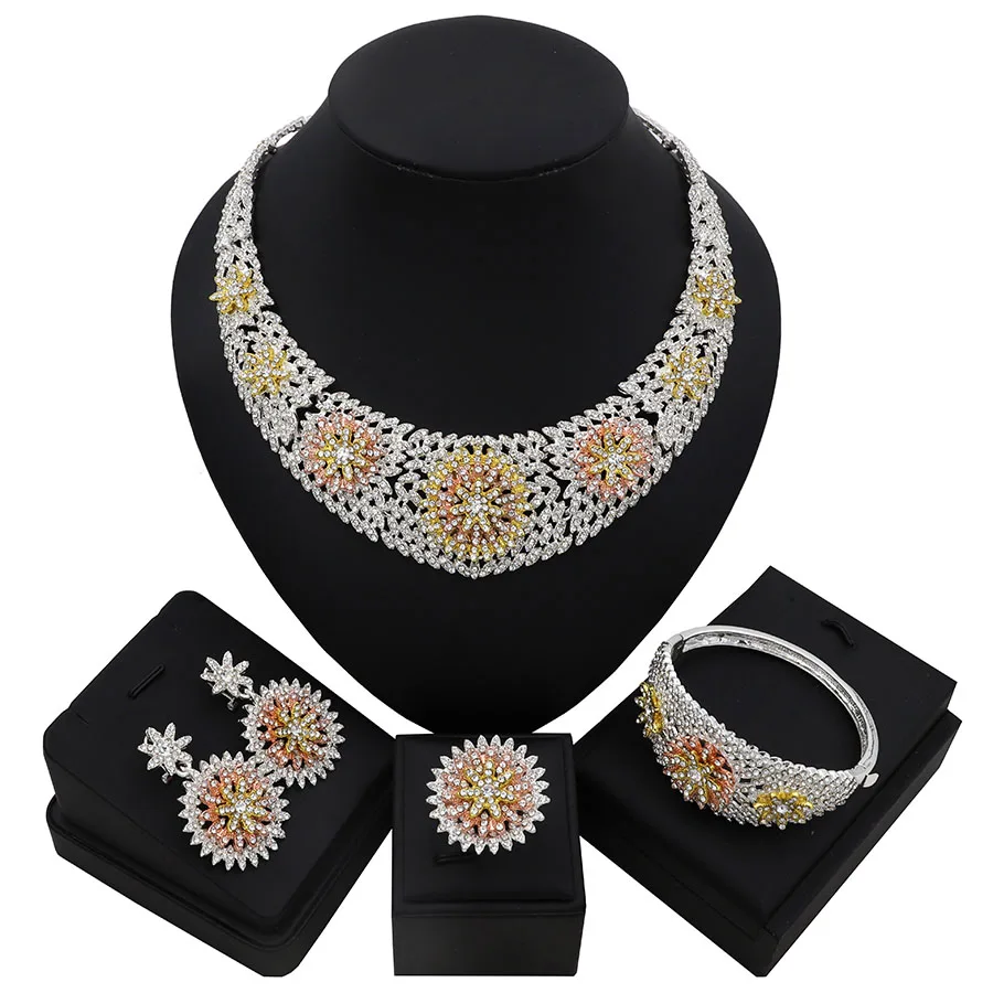 TSROUND круглый цветочный узор африканские нигерийские Ювелирные наборы для женщин