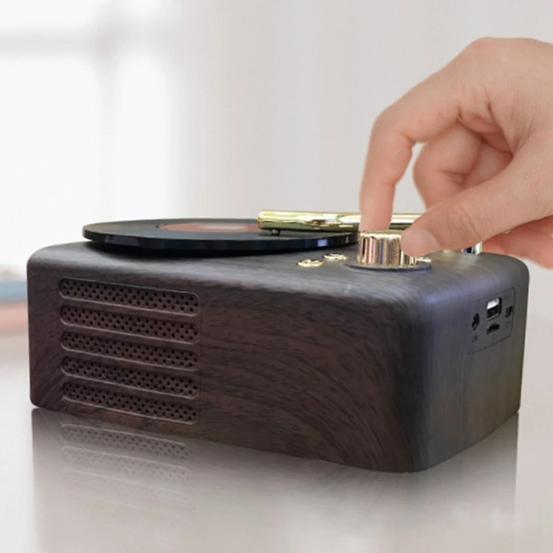 Портативный беспроводной громкий динамик Ретро Стерео Bluetooth с микрофоном TF слот