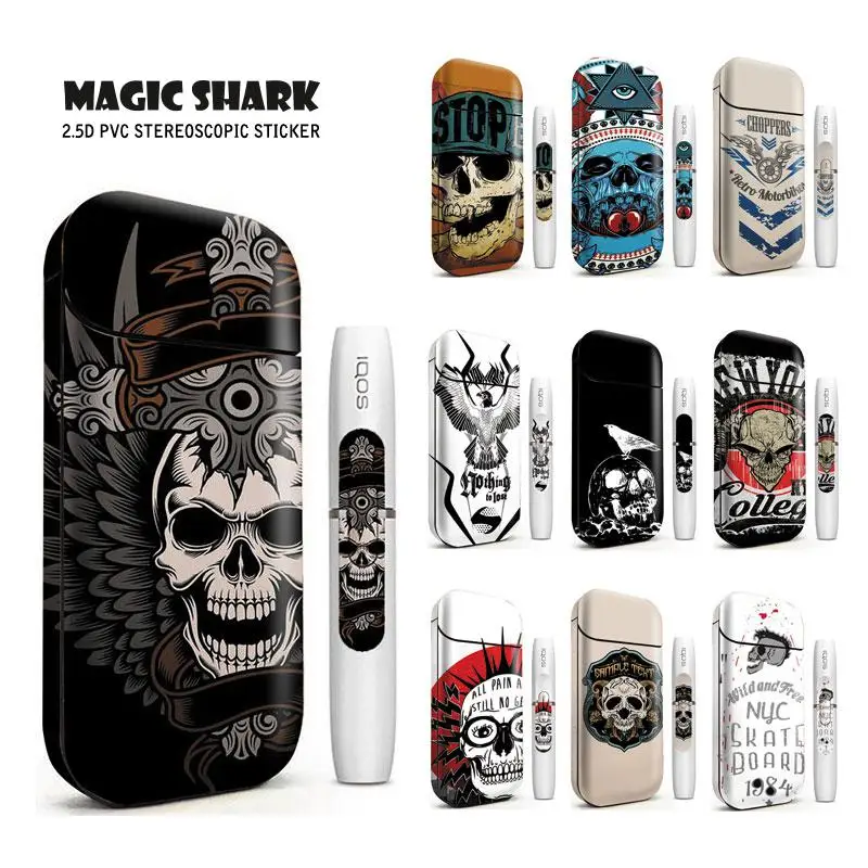 Skull 3M Printing Sticker For IQOS 2.4 Plus E Cigarette Accessories Protective Skin Case Cover 4006-4015 | Мобильные телефоны и