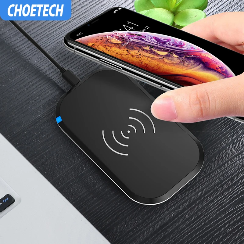 CHOETECH Беспроводной Зарядное устройство 10 Вт 3 катушки позиционный переключатель Qi Беспроводной зарядного устройства для iPhone X/8/8 Plus для samsung Galaxy S9/S9 плюс
